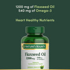 Nature's Bounty Flaxseed and Omega 3, 1200mg, 125 Softgels | Supports Cardiovascular Health
