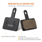 Bike Brake Pads, 4 Pairs Disc Brake Pads High-Performance with Installation Tools, Premium Semi-Metallic & Organic Resin MTB Bicycle Brake Pads Replacement Compatible with TRP Tektro Shimano Deore Br