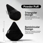 Flat Foundation Brush and Powder Puff Set, Korean Makeup Brush Teardrop Sponge for Liquid Foundation,Premium Face Makeup Brush Sponge for Blending Cream Setting Powder