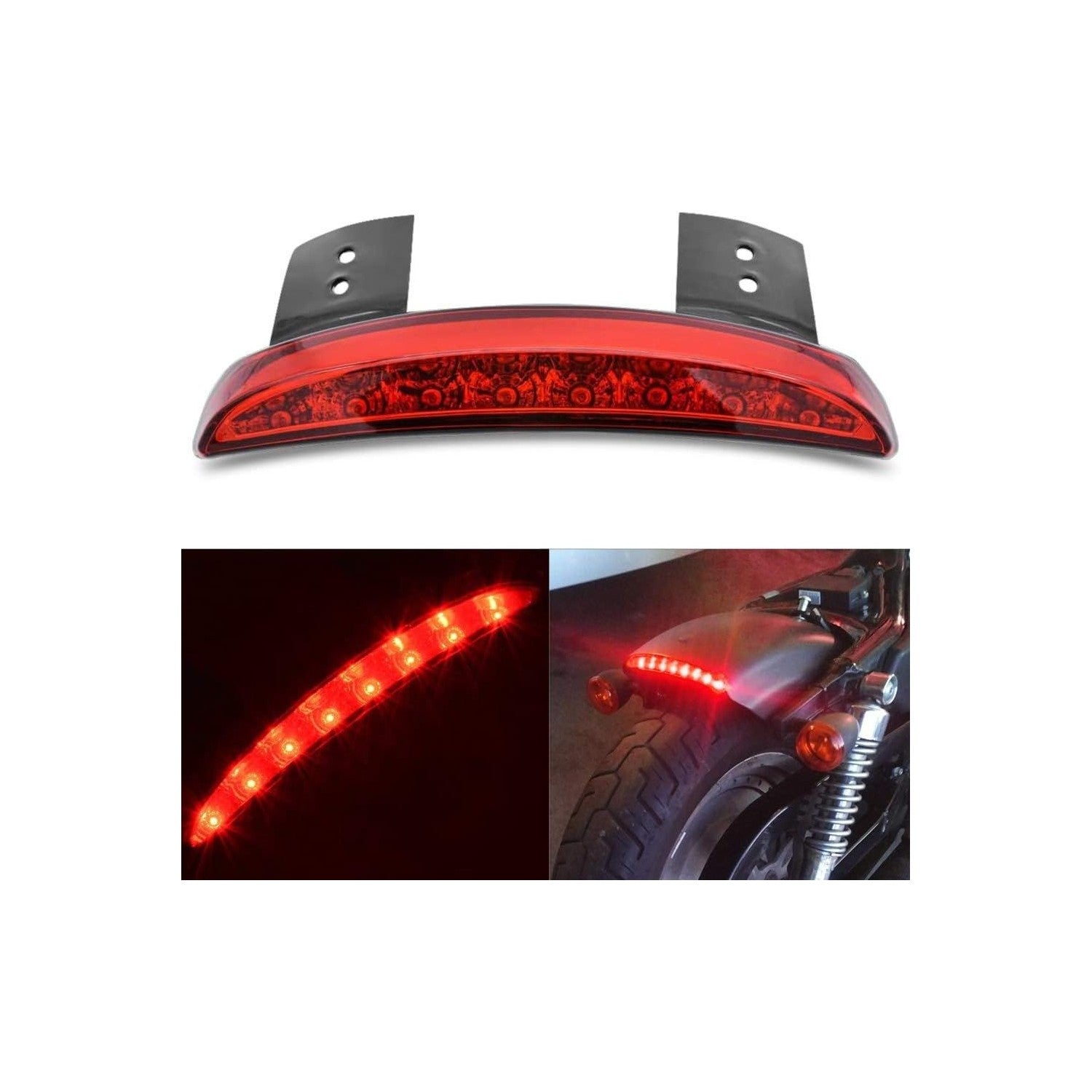 Buy now KATUR Motorcycle 8 LED Stop Chopped Fender Edge Running Brake Rear Tail Light Compatible with Harley Sportster XL 883N 1200N XL1200V XL1200X Red Light at indiglob india