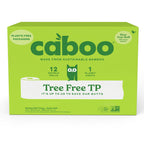 Caboo Tree Free Toilet Paper, Septic Safe Toilet Tissue, Plastic Free, Non Toxic, Chemical Free, 2 Ply Bathroom Toilet Paper | Pack of 12 Double Rolls, 300 Sheets Per Roll
