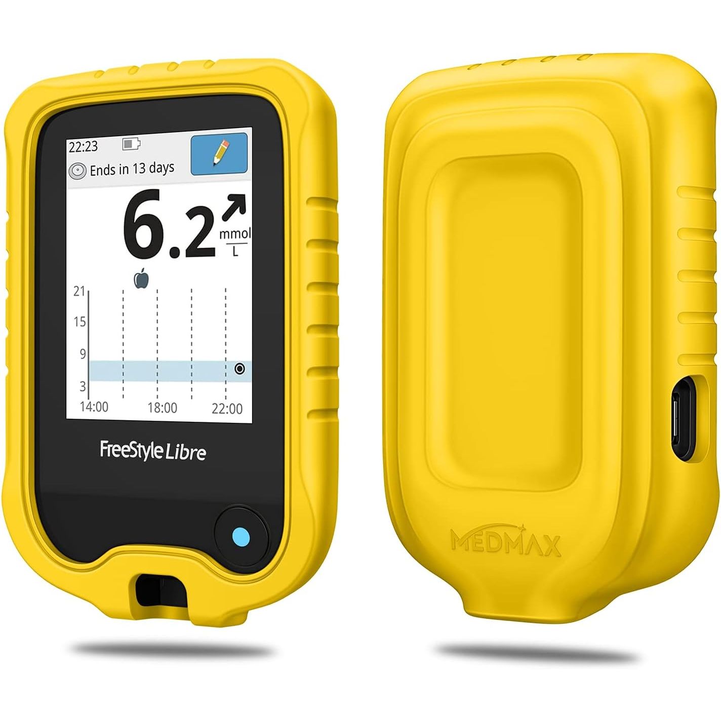 Buy now Silicone Case for Freestyle Libre 3 2 / Libre Reader, Lightweight Shockproof Anti Slip Protective Cover Soft Gel Skin with Raised Bezel (Black) Yellow at indiglob india
