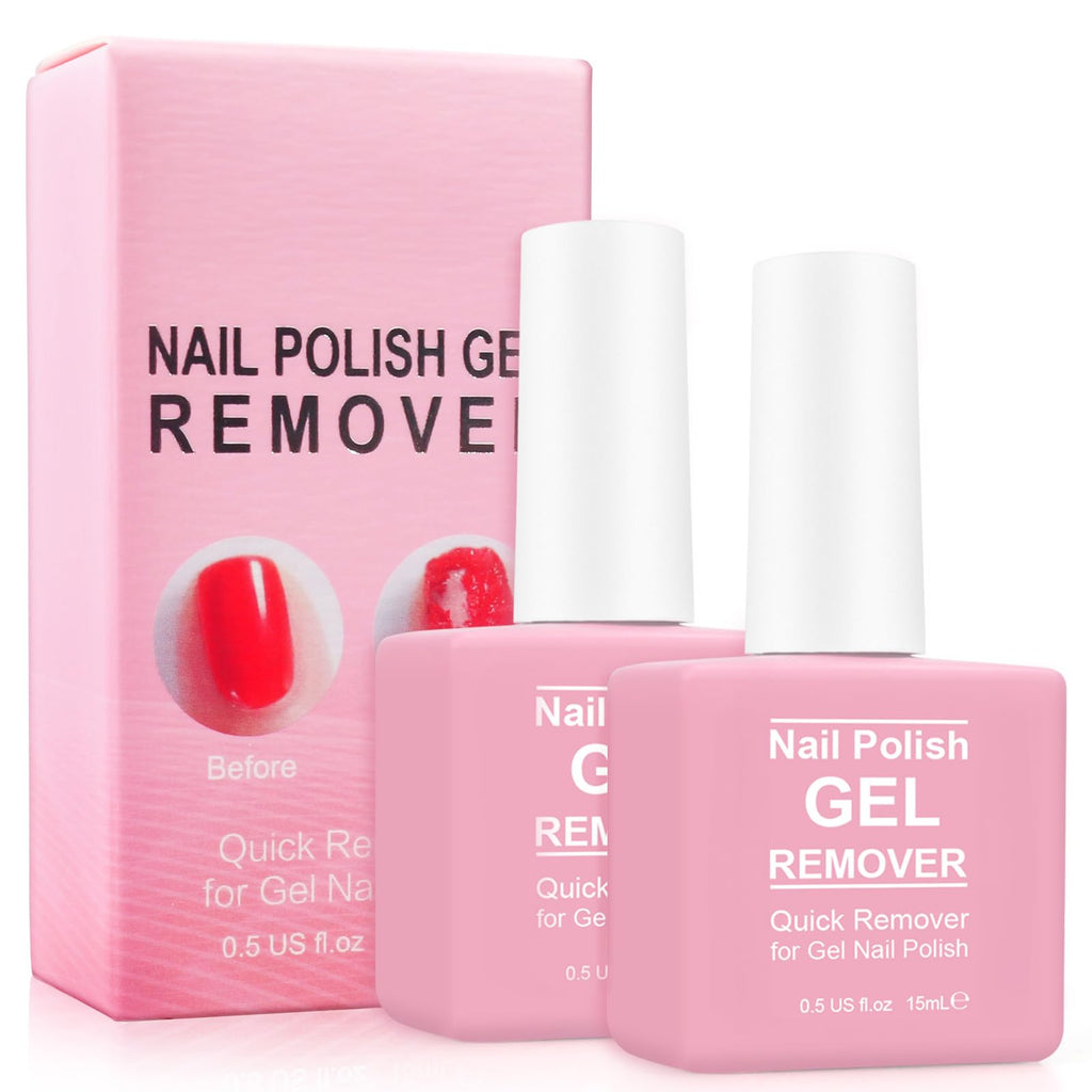 Gel Nail Polish Remover, (2pcs) Gel Polish Remover for Nails, No Need for Foil, Quick & Easy Polish Remover In 2-3 Minutes, No Need Soaking Or Wrapping-15ml