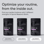 Buy now Sports Research® Biotin 5,000mcg with Organic Coconut Oil - Biotin (Vitamin B7) for Healthy Skin and Hair Support* - for Women and Men - Vegan, Non-GMO, Gluten & Soy-Free - 120 Veggie Softgels at indiglob india