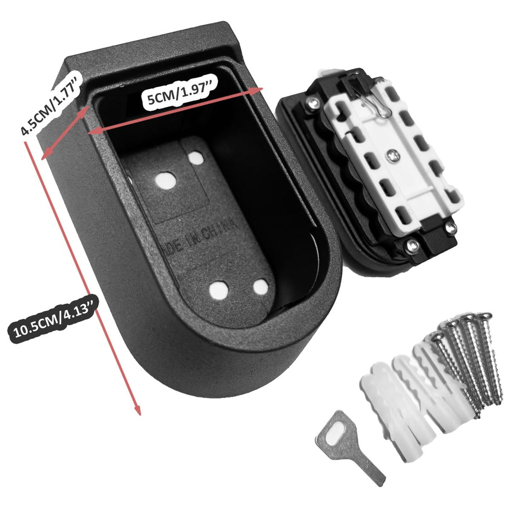 Key Lock Box for Outside Wall Mount, Waterproof Spare Key Storage Box, 10-digits Combination Lockbox Push Button Key Keeper Box for Home Indoor & Outdoor Realtors Landlord Property Management