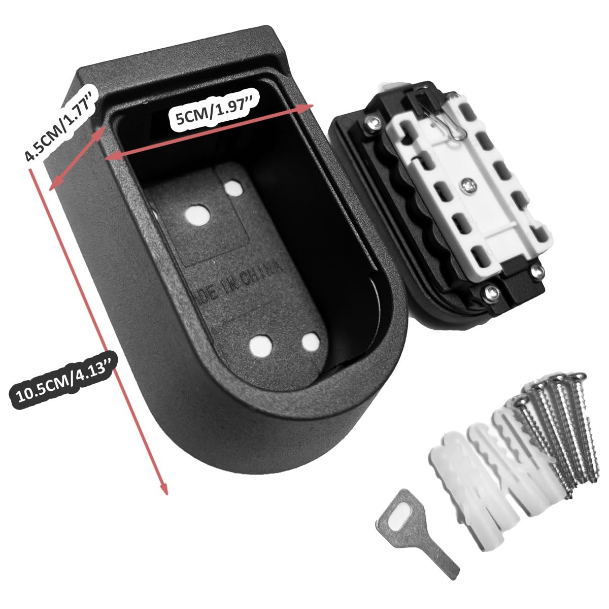 Key Lock Box for Outside Wall Mount, Waterproof Spare Key Storage Box, 10-digits Combination Lockbox Push Button Key Keeper Box for Home Indoor & Outdoor Realtors Landlord Property Management