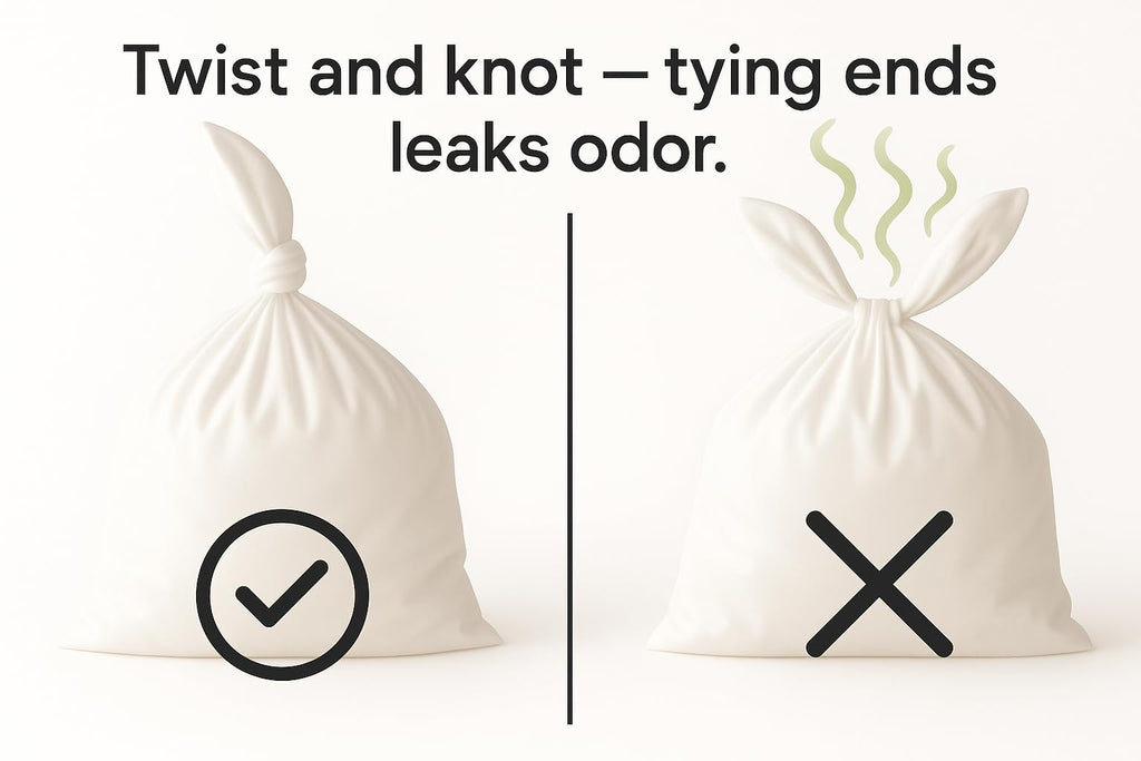 BOS, Odor-Locking Incontinence Disposal Bags, Made in Japan, Unscented Smell Blocking Technology [Small, 90 Count]