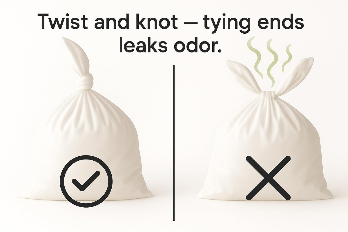BOS, Odor-Locking Incontinence Disposal Bags, Made in Japan, Unscented Smell Blocking Technology [Small, 90 Count]