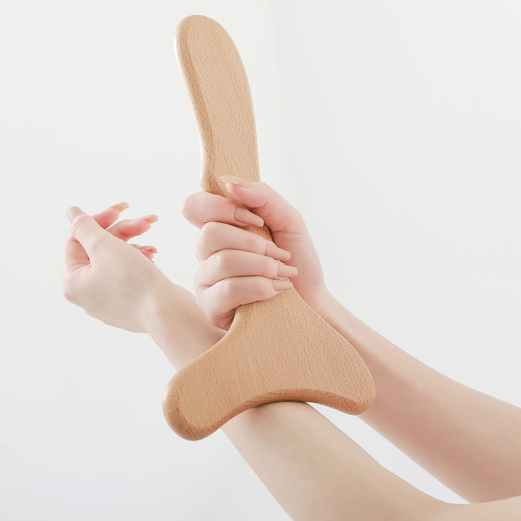 Komogir Wood Therapy Massage Tool Wooden Lymphatic Drainage Massager Body Sculpting Tools for Maderoterapy,Gua Sha,Muscle Release-11 * 6inches