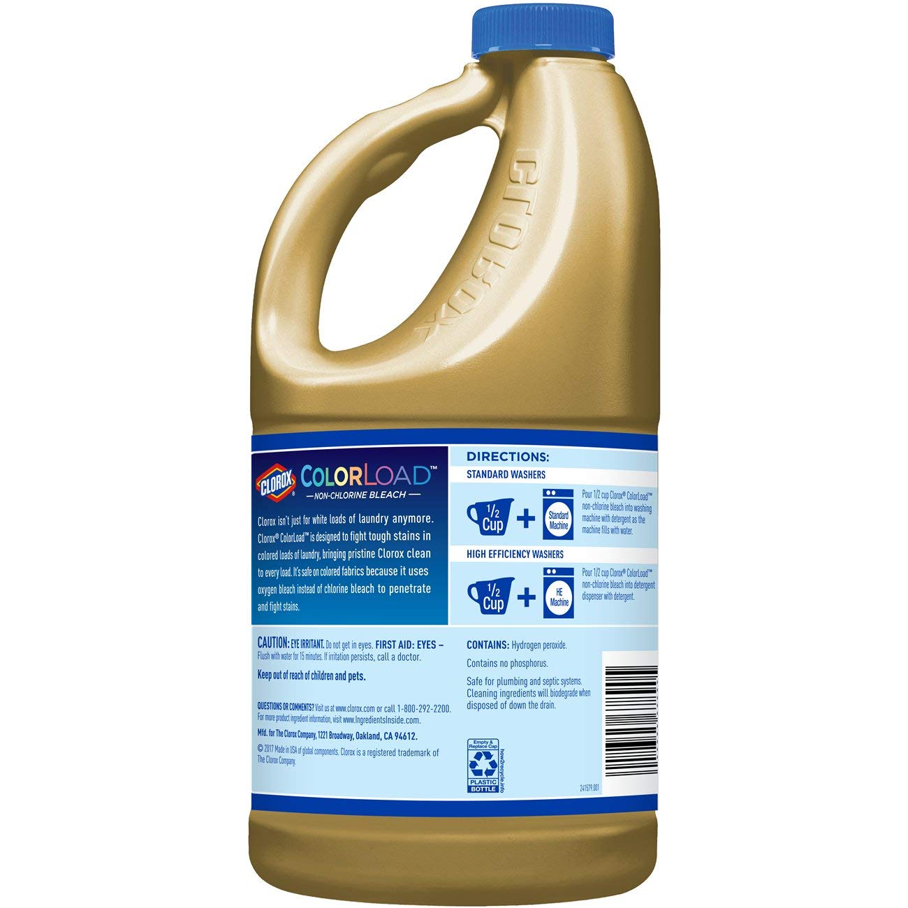 Buy now Clorox ColorLoad Non-Chlorine Bleach, 60 Ounce Bottle, Pack of 2, 120 Ounces Total at indiglob india