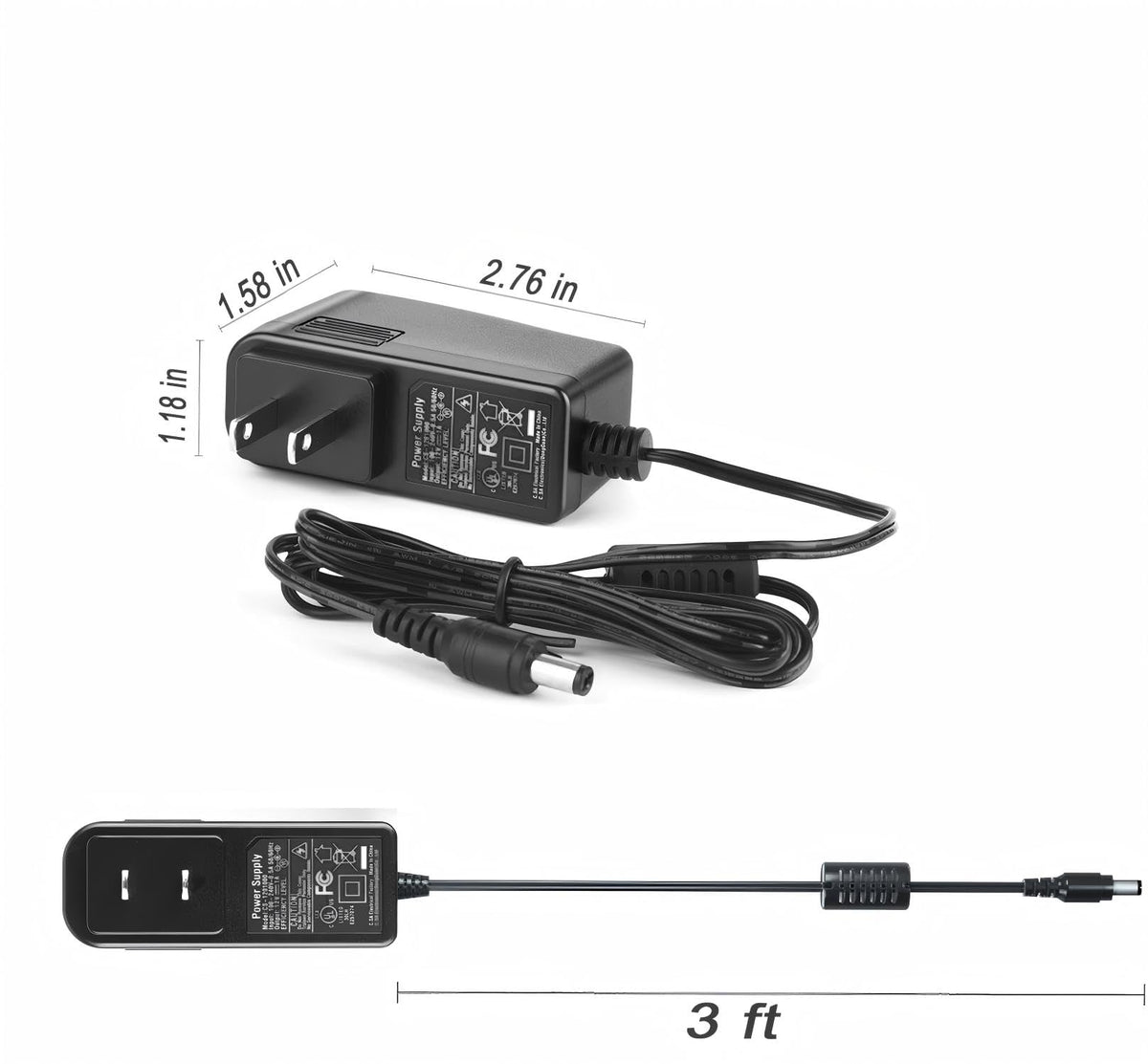 Power Adapter Supply for Yealink Voip Phone T54w T54S T52S T56A T57W T58A T58V T46U T46S T46G T48U T48G T48S T29G MP56 MP58, 5V 2A Replacement for PS5V2000US
