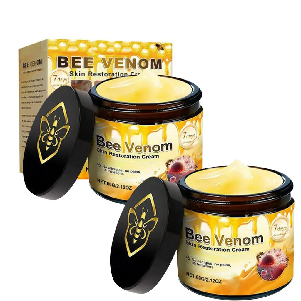 2 Pcs Bee Venom Skin Cream,Face Wrinkle Removal Firming Anti-Aging Bee Venom Moisturizer Cream.