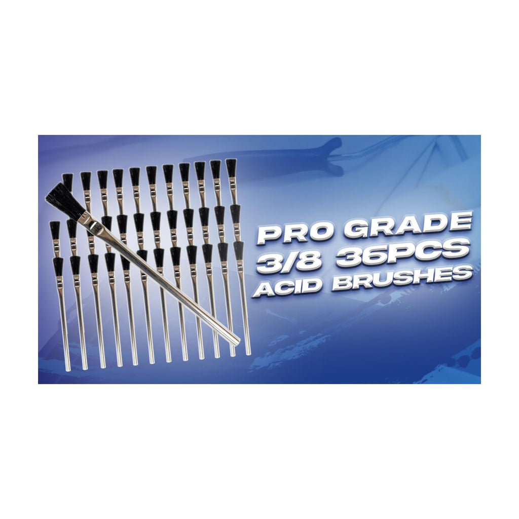 Pro Grade Acid Brushes, 3/8 Inch Flux Brush for Glue & Grease, 36 Count