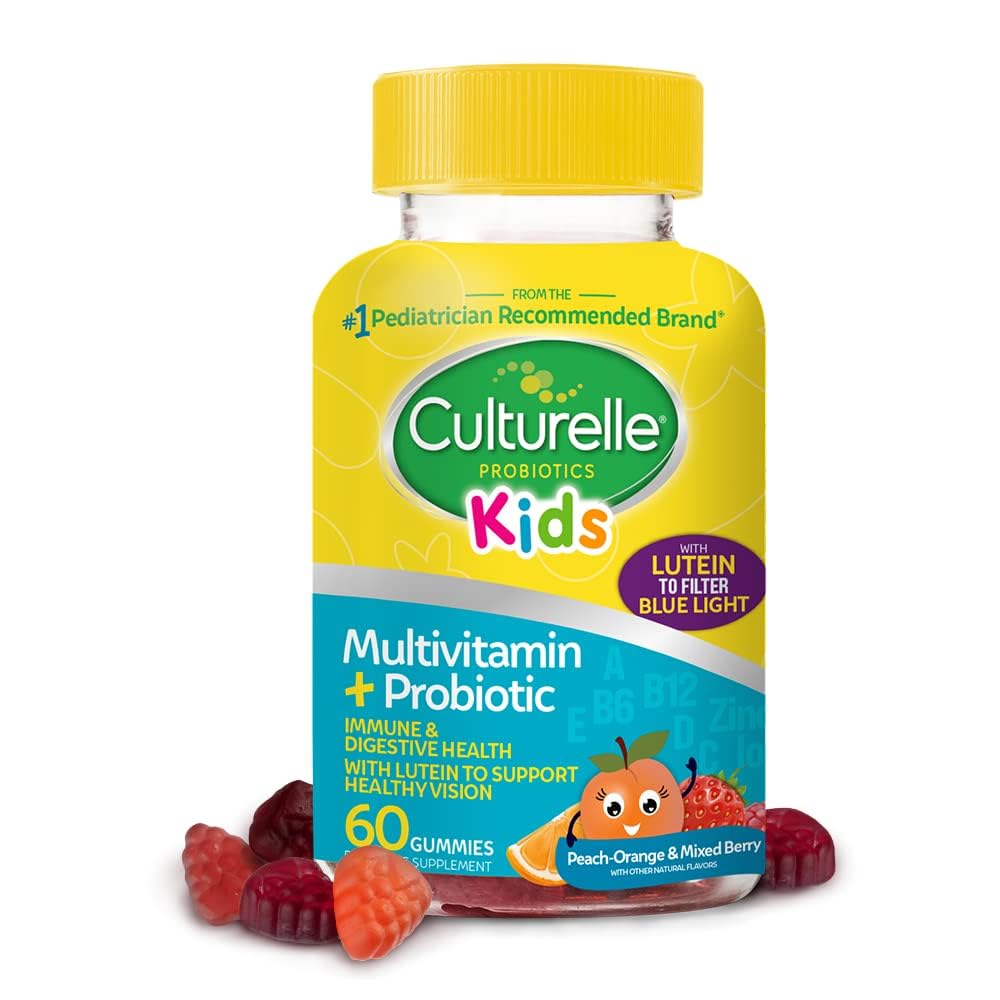 Culturelle Kids Multivitamin + Probiotic Gummies, Ages 2+, 90 Count | From the #1 Pediatrician-Recommended Brand± Digestive Health, Immune & Vision Support*, 11 Vitamins & Minerals + Lutein