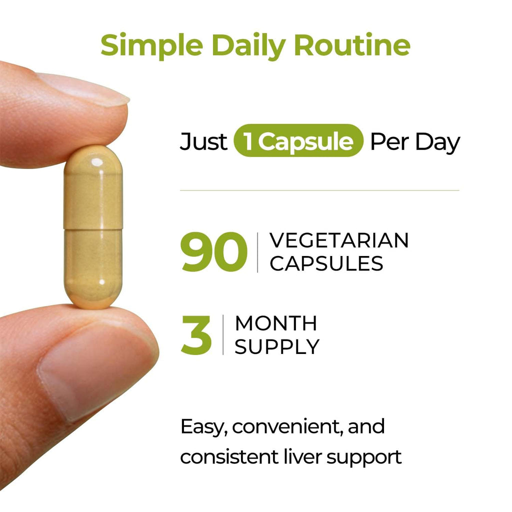 Milk Thistle Liver Support Supplement,90 Vegetarian Capsules | 80% Silymarin Daily Supplement with Inositol, Turmeric & Vitamin C, Non-GMO, Gluten-Free
