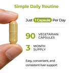 Milk Thistle Liver Support Supplement,90 Vegetarian Capsules | 80% Silymarin Daily Supplement with Inositol, Turmeric & Vitamin C, Non-GMO, Gluten-Free