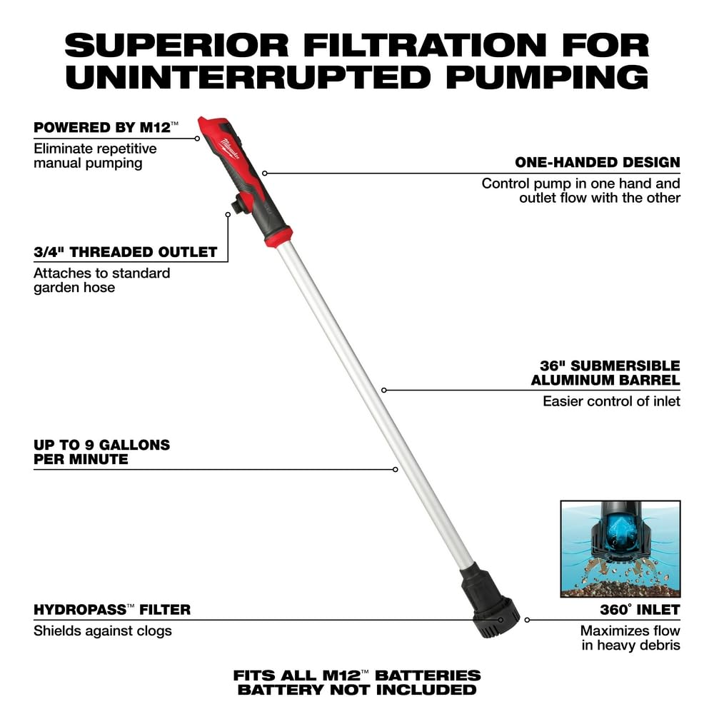 Buy now Milwaukee Electric Tool M12 Stick Transfer Pump at indiglob india