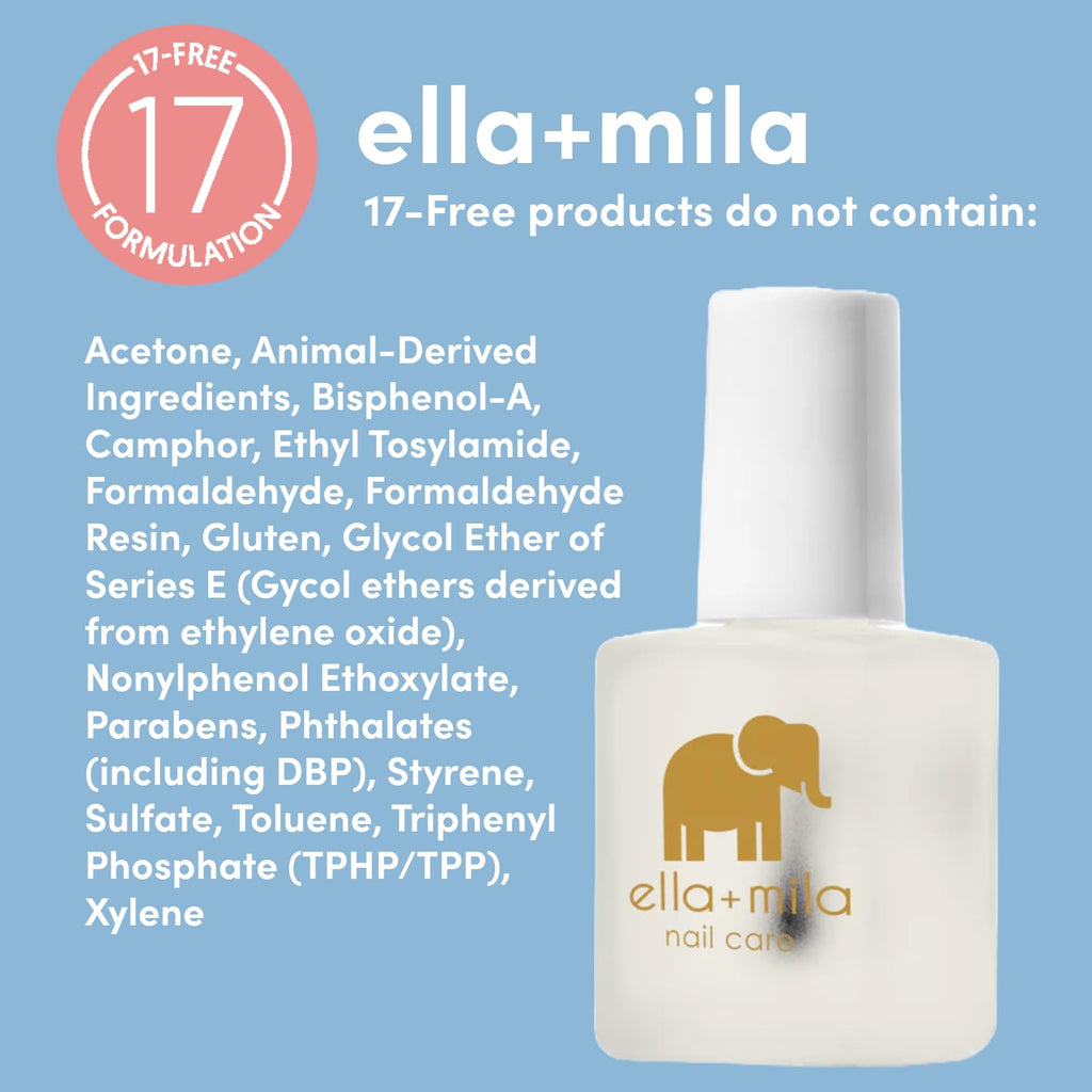 ella+mila No Bite Nail Polish - Kids Nail Biting & Thumb Sucking Prevention | Bitter-taste habit-breaker; deters nail biting & thumb sucking; clear brush-on; vegan; safe for kids & adults; 0.45 fl oz