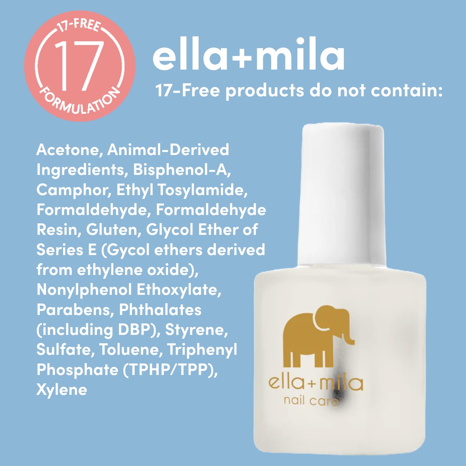 ella+mila No Bite Nail Polish - Kids Nail Biting & Thumb Sucking Prevention | Bitter-taste habit-breaker; deters nail biting & thumb sucking; clear brush-on; vegan; safe for kids & adults; 0.45 fl oz