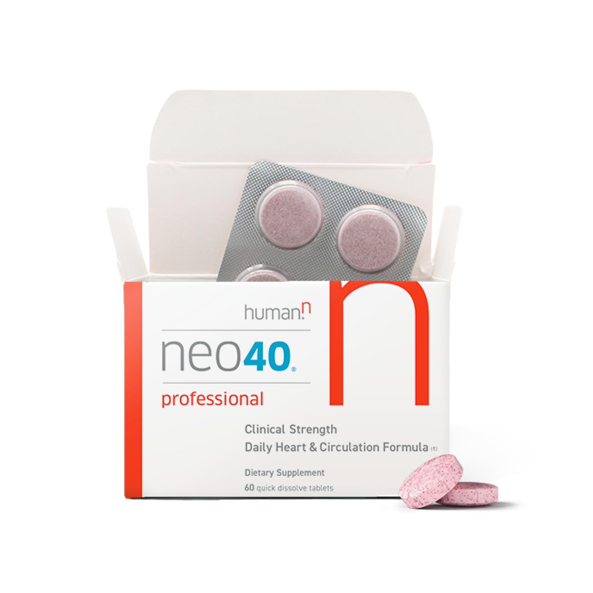 HumanN Neo40 Daily Heart & Blood Circulation Supplements to Boost Nitric Oxide - Supports Blood Pressure - from Maker of SuperBeets -Includes 30 Dissolvable Tablets - Tasty Fruity Flavor