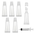 6PCS Refillable Empty Lip Gloss Tubes 8ml, with 5ml Syringes