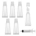 6PCS Refillable Empty Lip Gloss Tubes 8ml, with 5ml Syringes