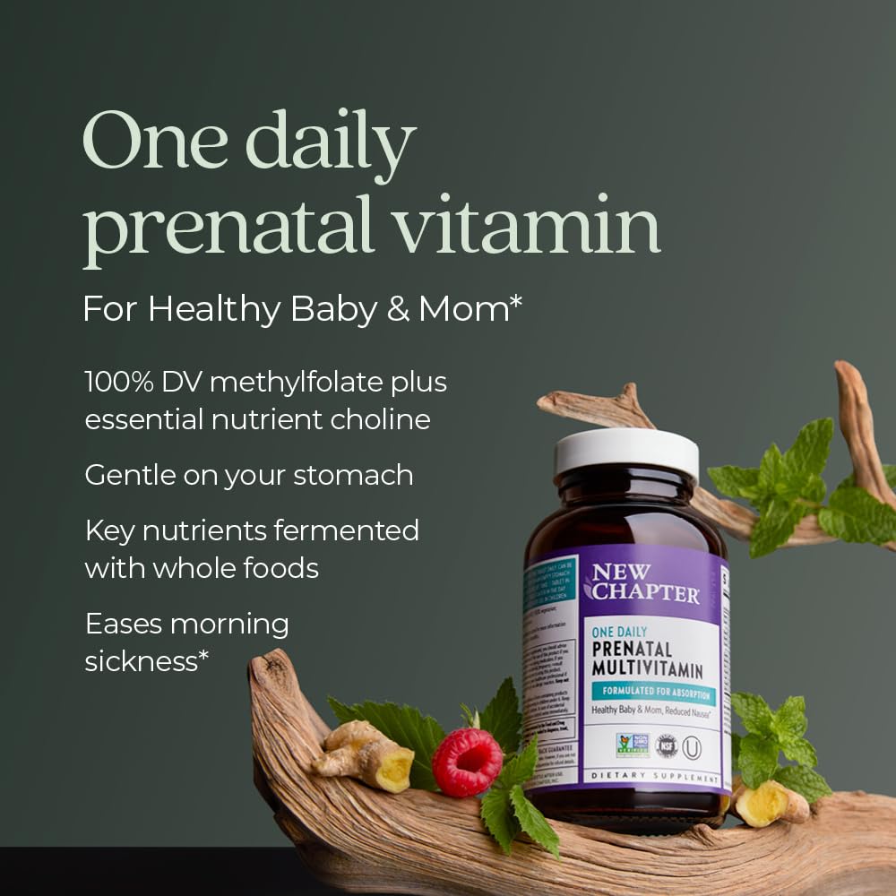 New Chapter One Daily Prenatal Multivitamin, 30 Count | With Methylfolate and Choline for Healthy Mom and Baby, Gluten Free and Non-GMO Prenatal Vitamin Daily Formula