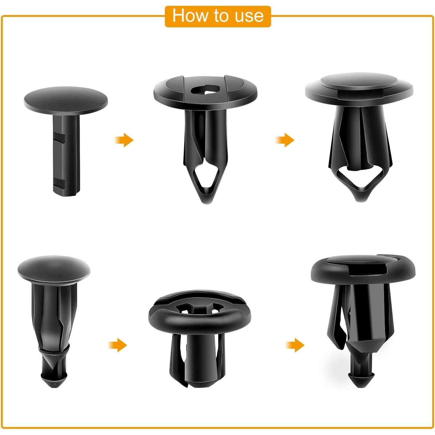 Buy now GOOACC Universal Plastic Fender Clips,200 Pcs Push Bumper Fastener Rivet Clips with 6 Size Auto Body Retainer Clips Bumpers,Car Fender Replacement for GM, Ford & Ch at indiglob india