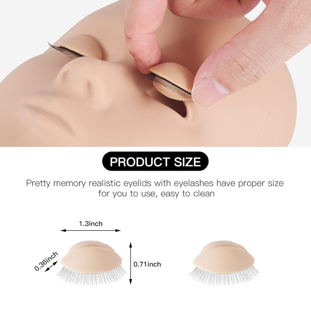 Buy now Pretty memory Lash Mannequin Head with 2 Pairs of Removable Practice Eyelids, Realistic Eyelash Mannequin Head, Soft-Touch Lash Extension Supplies for Practice at indiglob india