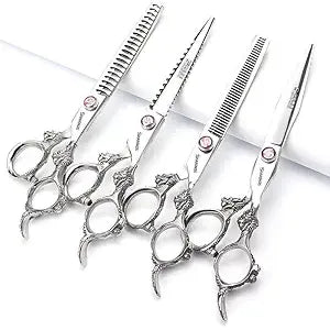 Buy now 7" 7.5" 8"9" Professional Hairdressing Scissors Barber Salon Hair Cutting Dragon Shears (Large). (7 inchâ€”A) 7 Inch 4pc at indiglob india