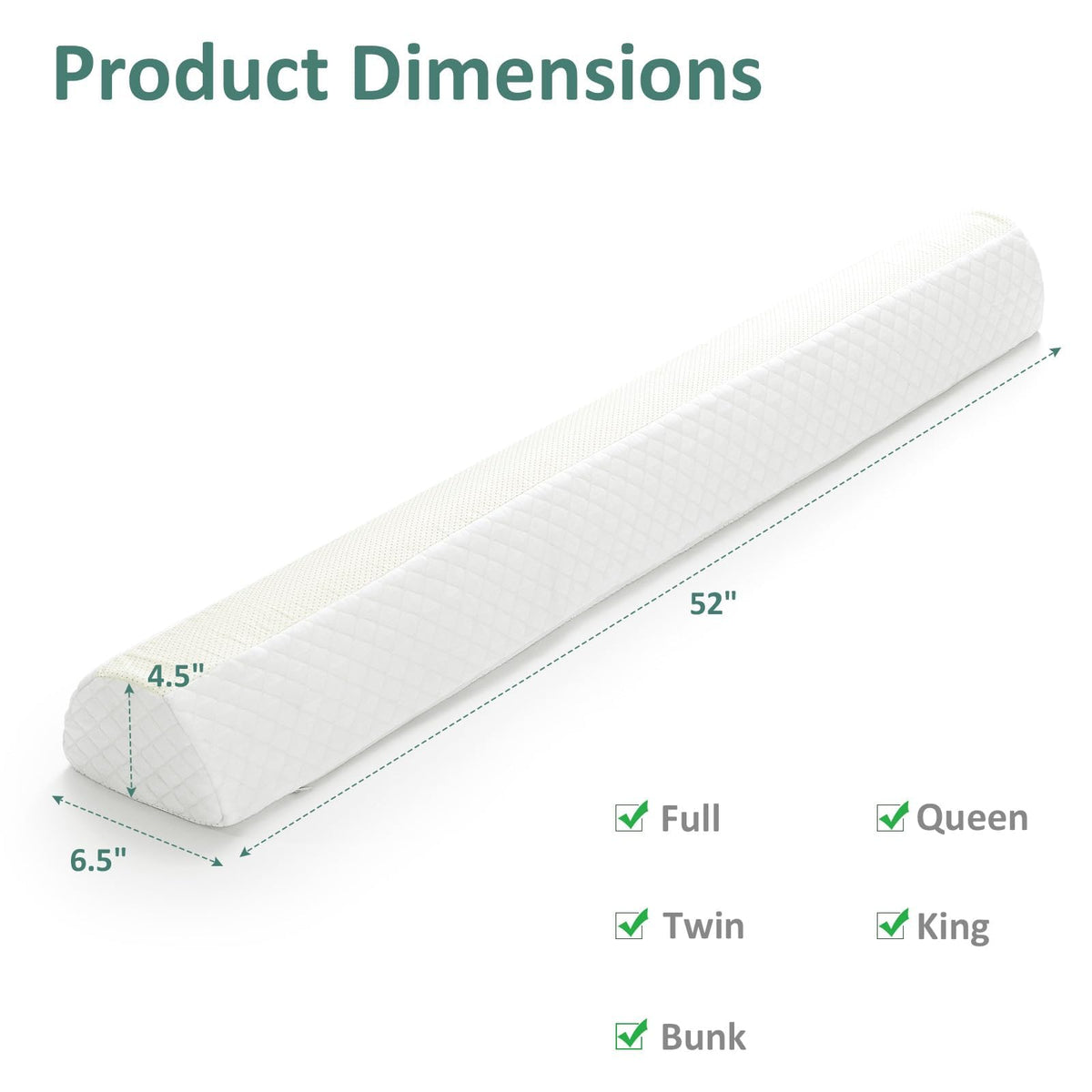Shinnwa Bed Bumpers for Toddlers & Kids (2-Pack), Memory Foam Bed Rail for Adults, Bed Edge Safety Guard for Queen, King, Full Bed, Non-Slip Bottom, Machine Washable Cover