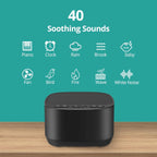 Buy now Magicteam Sleep Sound White Noise Machine with 40 Natural Soothing Sounds and Memory Function 32 Levels of Volume Powered by AC or USB and Sleep Timer Sound Therapy for Baby Kids Adults (B-Black) at indiglob india