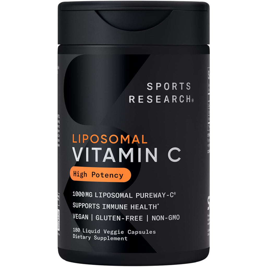 Sports Research® High Potency Vitamin C 1000mg, 240 Count Veggie Capsules | Antioxidant Activity & Immune Support | Ascorbic Acid Vitamin C | Non-GMO Verified & Gluten Free - 240 Servings