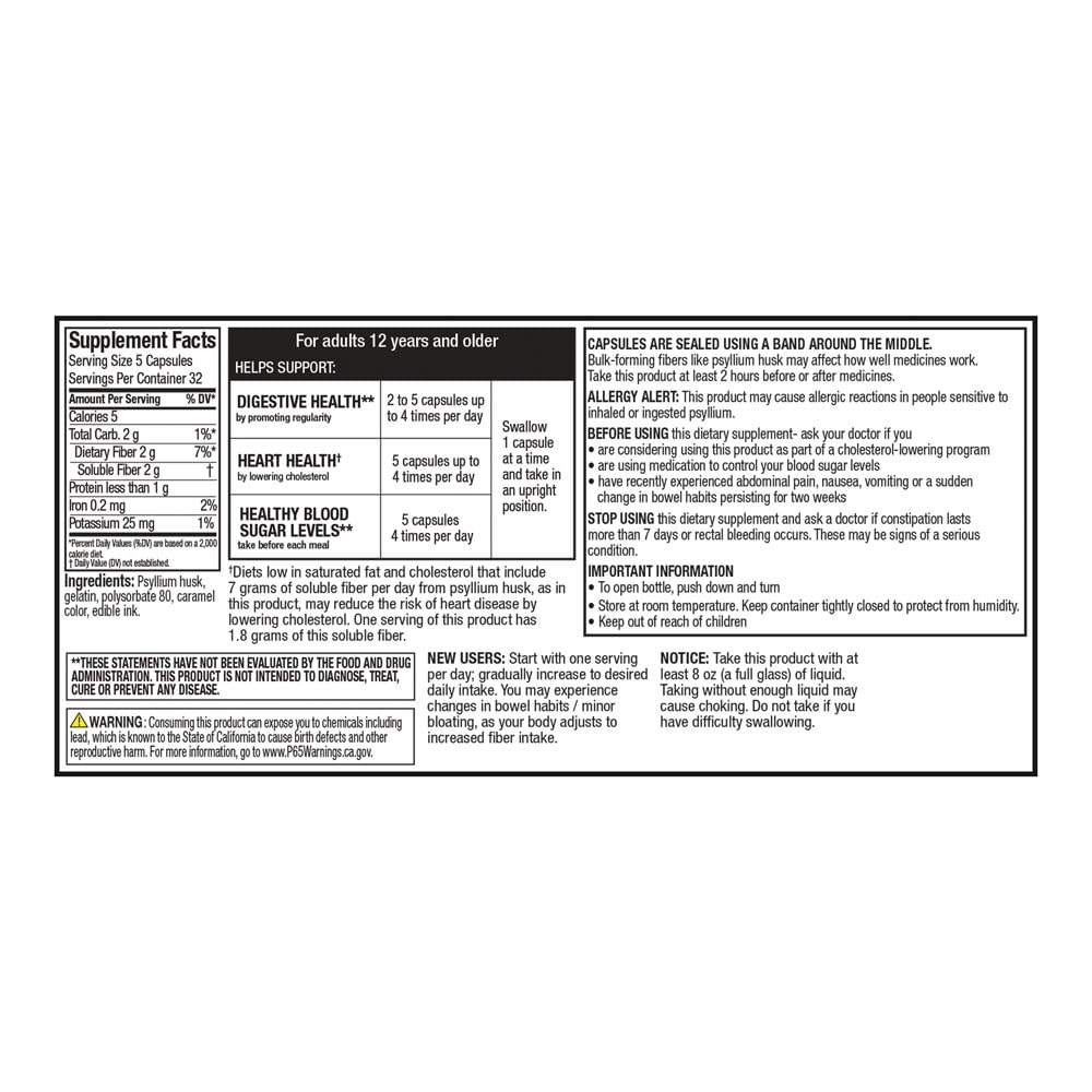 Quality Choice Daily Fiber Capsules for Regularity, 160 Count