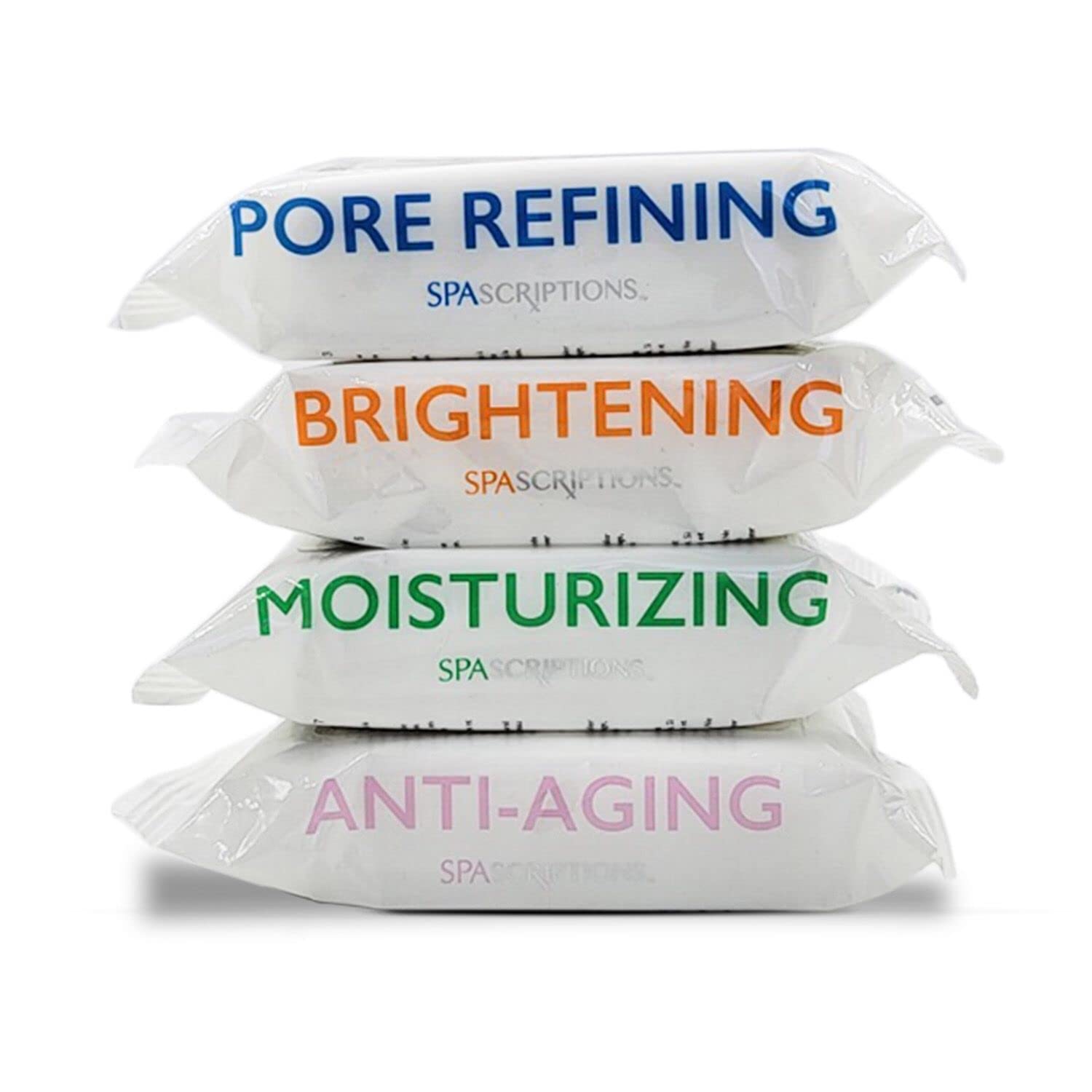 Buy now Spascriptions™ Anti-Aging, Brightening, Moisturizing & Pore Refining Towelettes Removes Waterproof Makeup, Revives with Collagen, Vitamin C, Coconut Oil, and Aloe Hypoallergenic, 120 Ct. 4 Pack at indiglob india