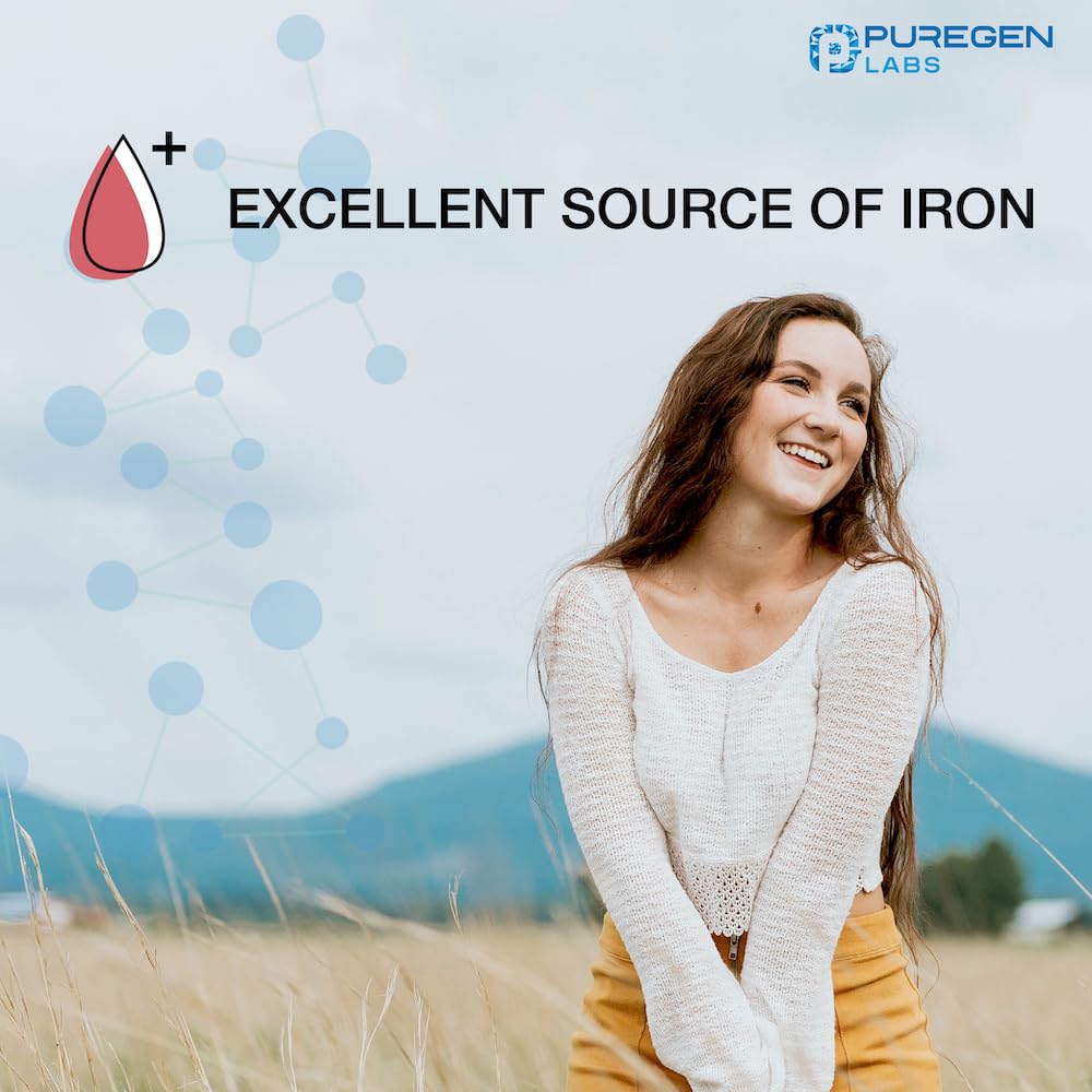 Puregen Labs Ferrous Gluconate 324 mg [High Potency] Iron Supplement, Gentle on Stomach - 100 Tablets