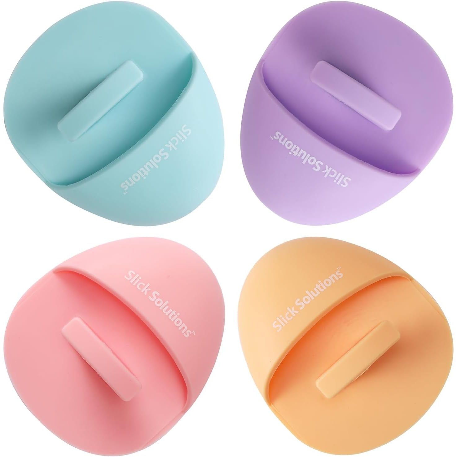 Buy now Slick- Silicone Facial Cleansing Brush, 4 Pack, Silicone Face Scrubber Exfoliator Blue\pink\purple\orange at indiglob india