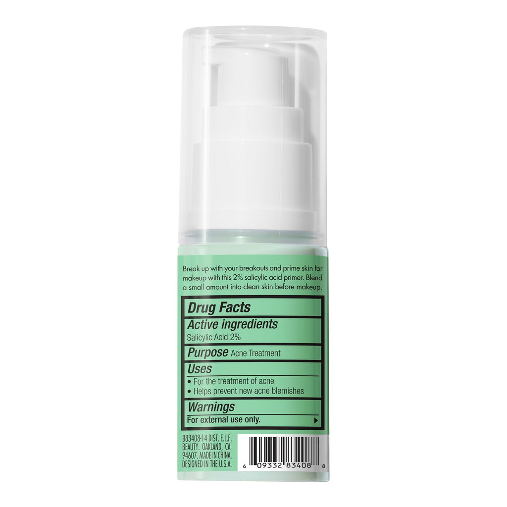 Buy now e.l.f. Blemish Control Face Primer, Soothing & Hydrating Makeup Primer For Fighting Blemishes, Grips Makeup To Last, Vegan & Cruelty-free, Small at indiglob india