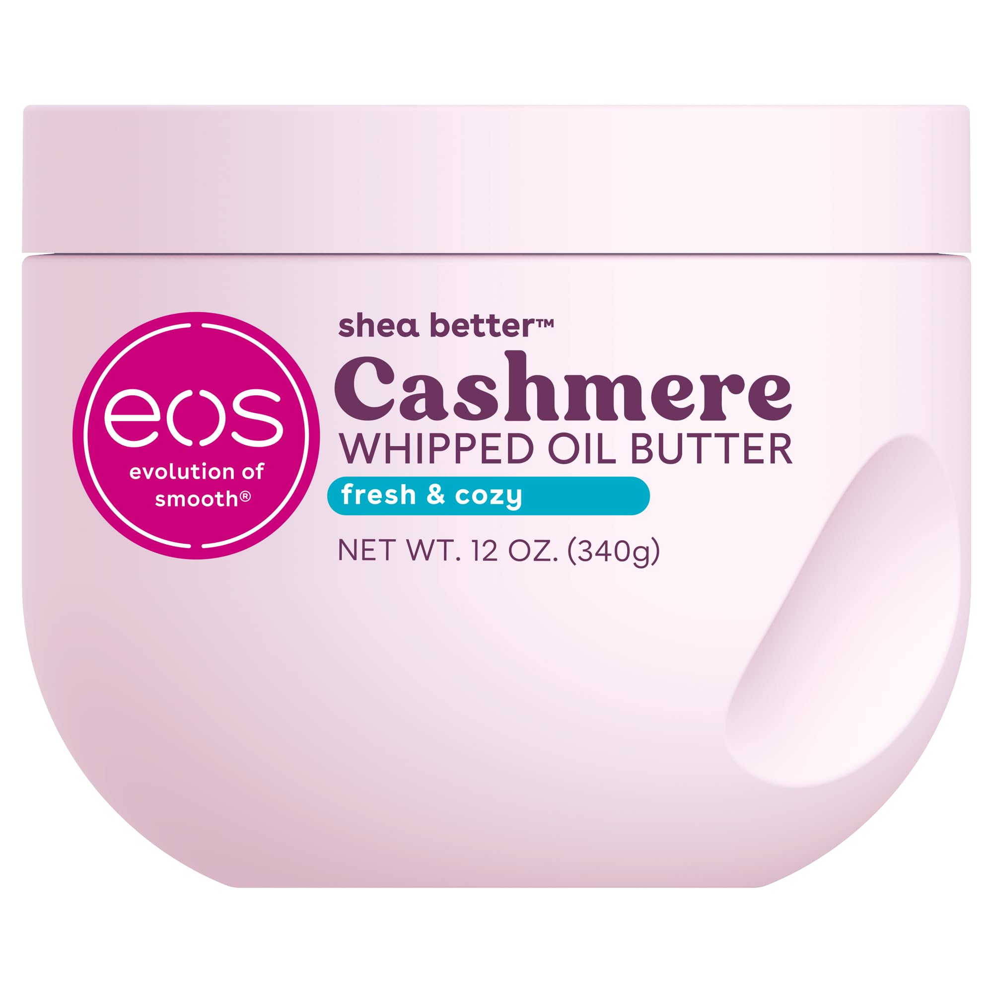 eos Cashmere Whipped Oil Body Butter, Vanilla Cashmere, 72 Hour Weightless Moisture For Dry Skin, Rich Formula and Deep Hydration, Body Care, 10 oz