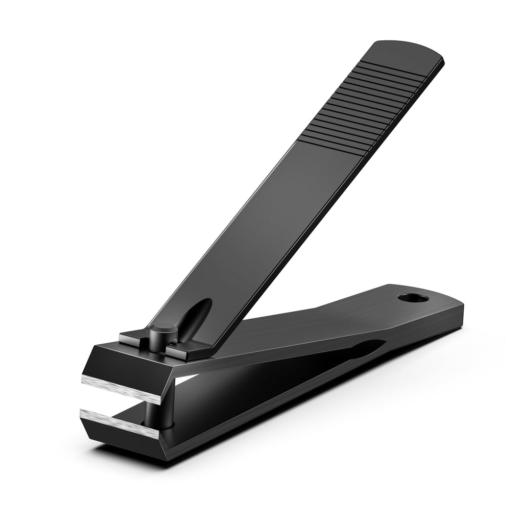 Heavy Duty Straight Blade Nail Clippers for Thick Toenails, Professional Stainless Steel Fingernail Toenail Clippers Trimmers - Thick Wide Jaw Toe Nail Clippings for Seniors, Men & Women - Black