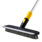 Yocada Floor Scrub Brush Telescopic Handle 2 in 1 Scrape Brush 55.9 inch