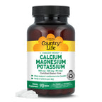 Country Life Target-Mins Calcium Magnesium Potassium, 180 Tablets | 500 mg calcium, 500 mg magnesium and 99 mg potassium per 2-tablet serving; certified gluten-free