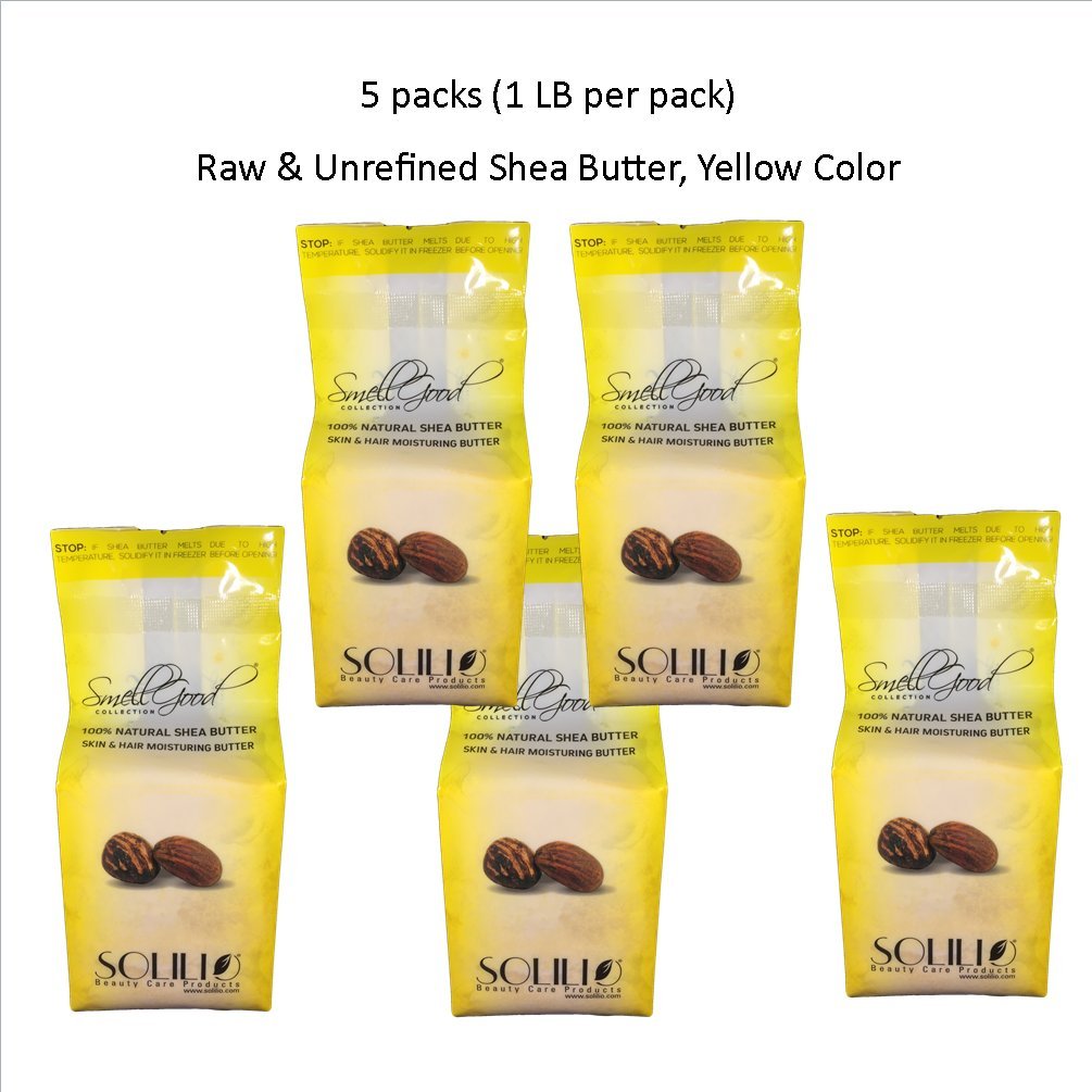 Buy now SmellGood Raw Unrefined African Shea Butter 5lb Block Soft & Creamy (YELLOW) at indiglob india