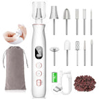 Electric Nail File Drill, Toe Nail Grinder for Thick Toenails & Callus | 10-Speed 2000mAh Cordless Rechargeable Nail Filer, 50Pcs Manicure Pedicure Kit with LED Lamp, Gifts for Women Men Seniors