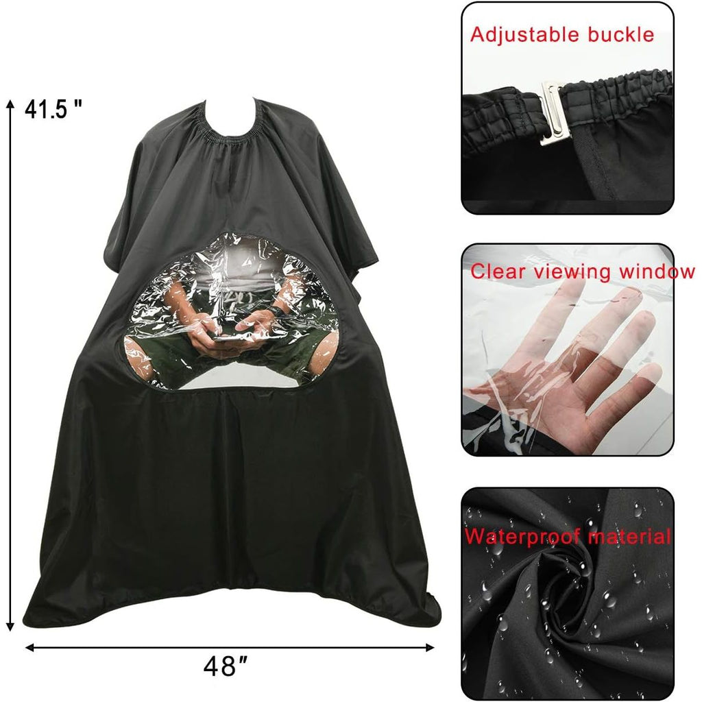 Buy now CM Barber Cape with Clear Window Salon Cape Hair Cutting Cover Hair Drape Waterproof Haircut Apron with Buckle for Barber Shop Salon Stylists Home DIY Hairdressing at indiglob india