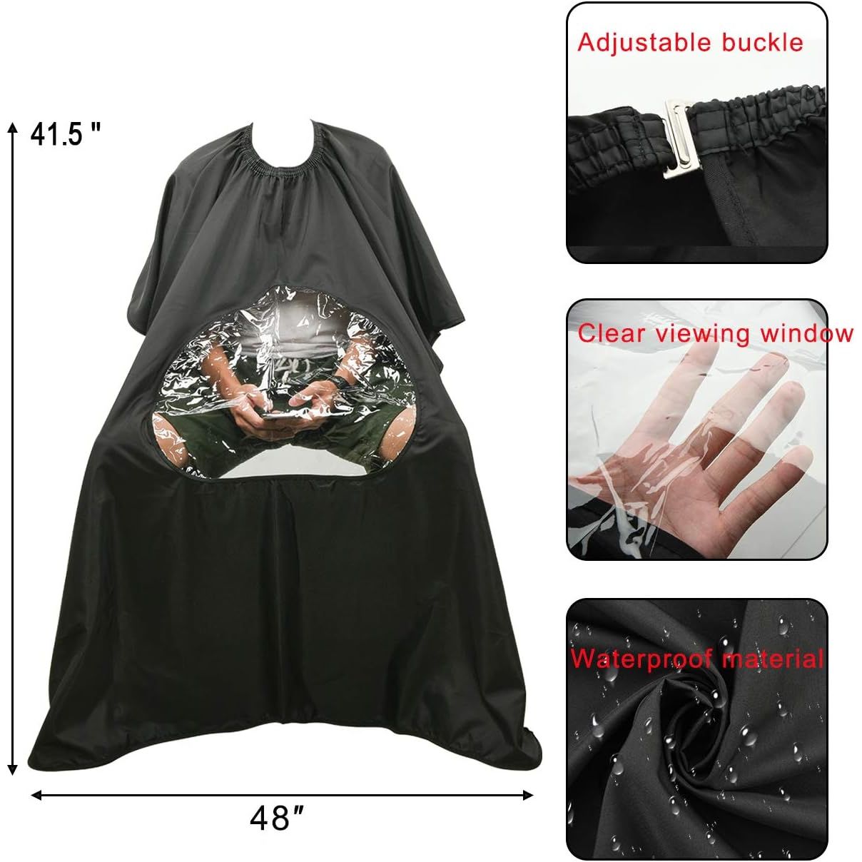 Buy now CM Barber Cape with Clear Window Salon Cape Hair Cutting Cover Hair Drape Waterproof Haircut Apron with Buckle for Barber Shop Salon Stylists Home DIY Hairdressing at indiglob india
