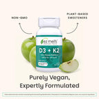 EZ Melts Dissolvable Vitamin D3 5,000 IU & K2 120 mcg, 180 Tabs, Green Apple