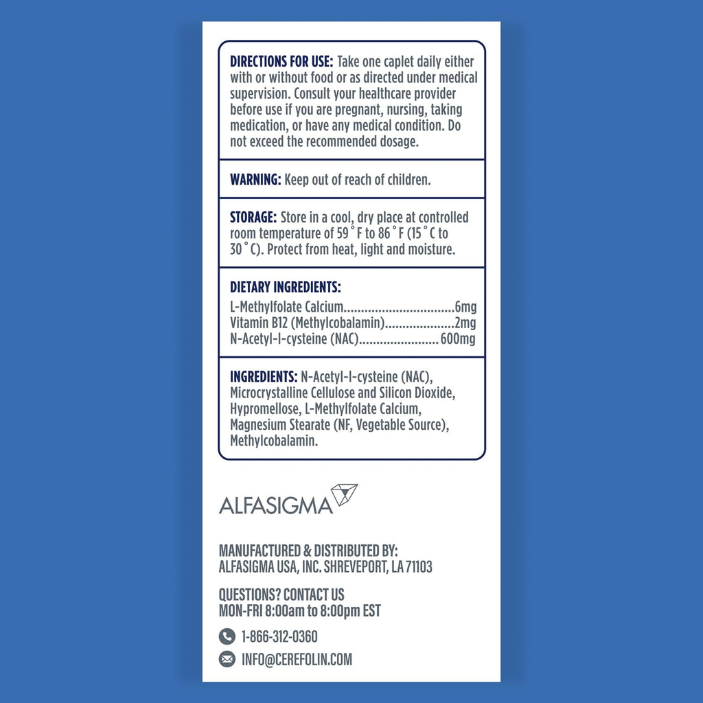 Cerefolin Brain Wellness, Targeted Nutrition for Cognitive Support, 60 Ct