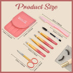 TsMADDTs 7 pcs Tweezers Set for Women Facial Hair, Precision Tweezer for Eyebrows with Curved Scissor and Eyebrow Razor for Ingrown Hair, Pink&Yellow