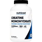 Nutricost Creatine Monohydrate 3,000mg, 180 Capsules (750mg Per Capsule) | Gluten Free, GMO-Free